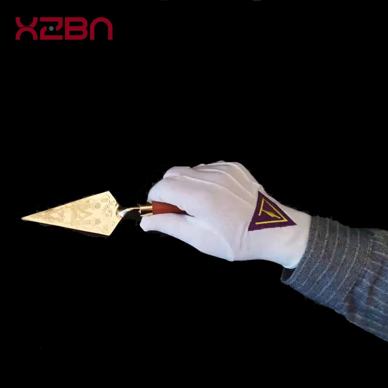 Masonic Gloves White Glove Mason Freedom Regalia Freemasonry Made Embroidery Ceremonial full finger Length 22cm tuxedo gloves