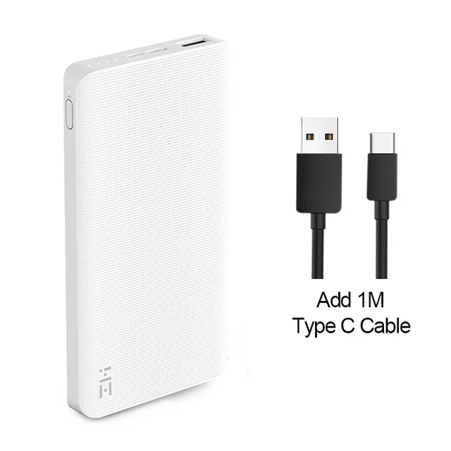 ZMI Mi power Bank 10000mAh power Pank внешний аккумулятор Портативная зарядка Быстрая зарядка Двусторонняя Быстрая зарядка power bank - Цвет: Blue  TypeC Cable