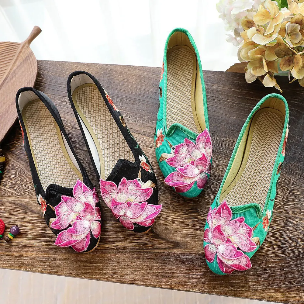 Floral Ballet Shoes 1JINN STUDIO Floral Print Canvas Ballet