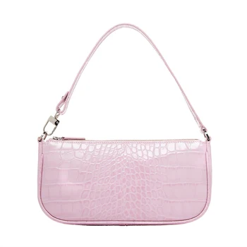 

Retro Paintwork Alligator Shoulder Baguette Shape Bags Sac A Main Femme Casual Zipper Women Messenger Armpit Bag Bolsa Mujer