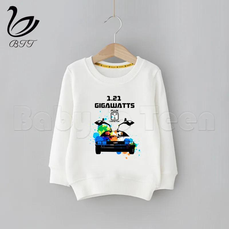 DMC Delorean/худи для маленьких девочек с героями мультфильмов «снова в будущее»; Детский свитер; повседневные толстовки; осенне-зимняя одежда с капюшоном