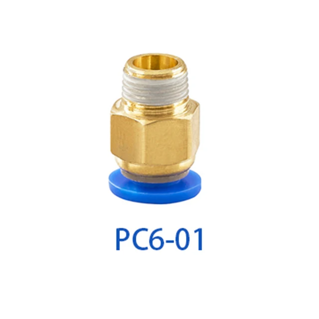 Pneumatic Connectors Bowden Extruder J-head Hotend for OD 4mm or 6mm PTFE Tube Quick Coupler j-head Fittings 3D Printer Parts PC6-01-brass