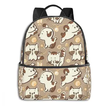 

Cute Puppies And Kittens Backpack Boy Girl School Bag for Teenager Student Shoulder Bag Travel Bag