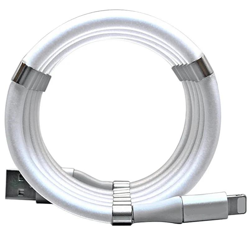 Самобмоточный Магнитный USB кабель 3A Быстрая зарядка Type C магнитное зарядное