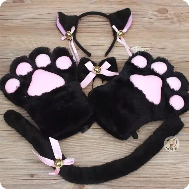 

Paw Gloves Anime Peripheral COSPLAY Accessories Barrettes CAT'S Paw 5 Pieces Set