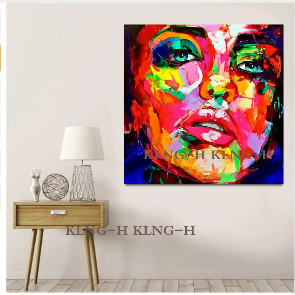 100 Pintado A Mano Hermosa Pared Arte Cool Chica Figura Retrato