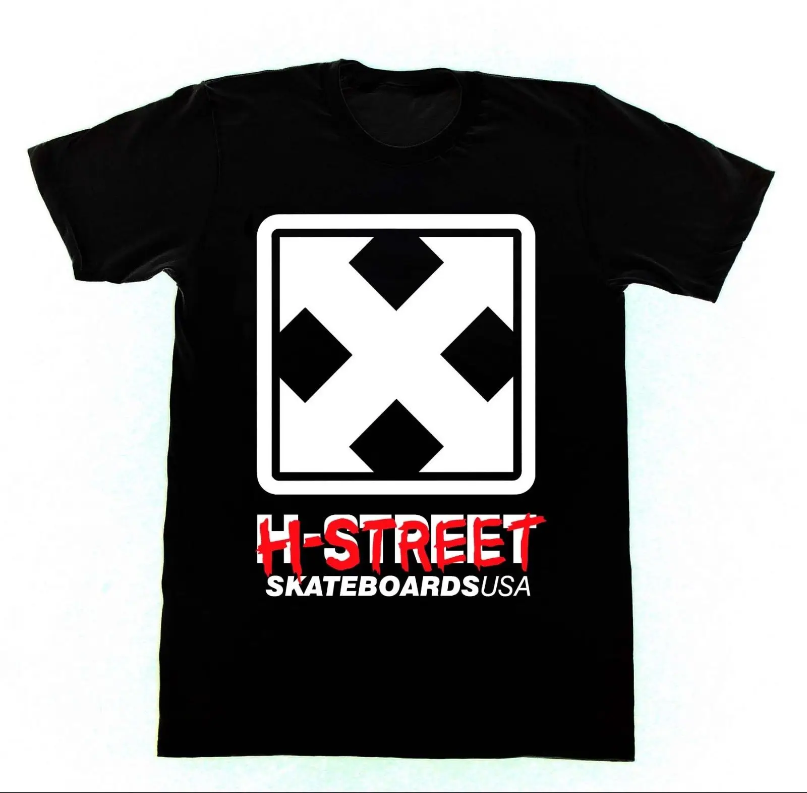 H-STREET футболка с логотипом 75 винтажный скейтборд H Street Matt Hensley летняя круглым