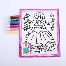 Детская ручная работа образовательная позолоченная картина с ручкой граффити Сделай Сам стойло игрушка детский сад раскраска живопись художественное обучение