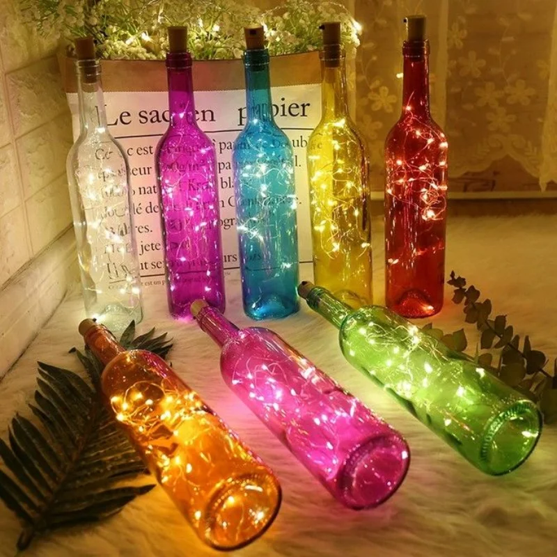 

5pcs Battery Powered Cork Wine Bottle Led String Lights Bar DIY Fairy Lights Christmas Decorations for Home Room Wedding Decor