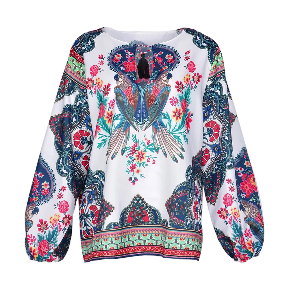 Большие размеры, женская летняя рубашка с цветочным принтом, с рукавом-бабочкой, v-образный вырез, винтажные женские блузки, облегающие, с цветочным рисунком, Boho, топы, blusas