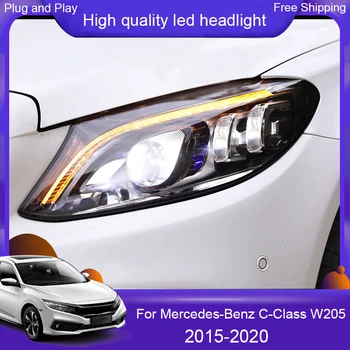 

Car Styling Head Lamp for Benz C-Class W205 Headlights 15-now C180 C260 All LED Headlight LED DRL Hid Bi Xenon Auto Accessories