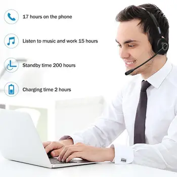 

Bluetooth Headset Hands-free Wireless Headphones With Cancelling Headset For iPhone Samsung Skype Noise Huawei Mic xiaomi