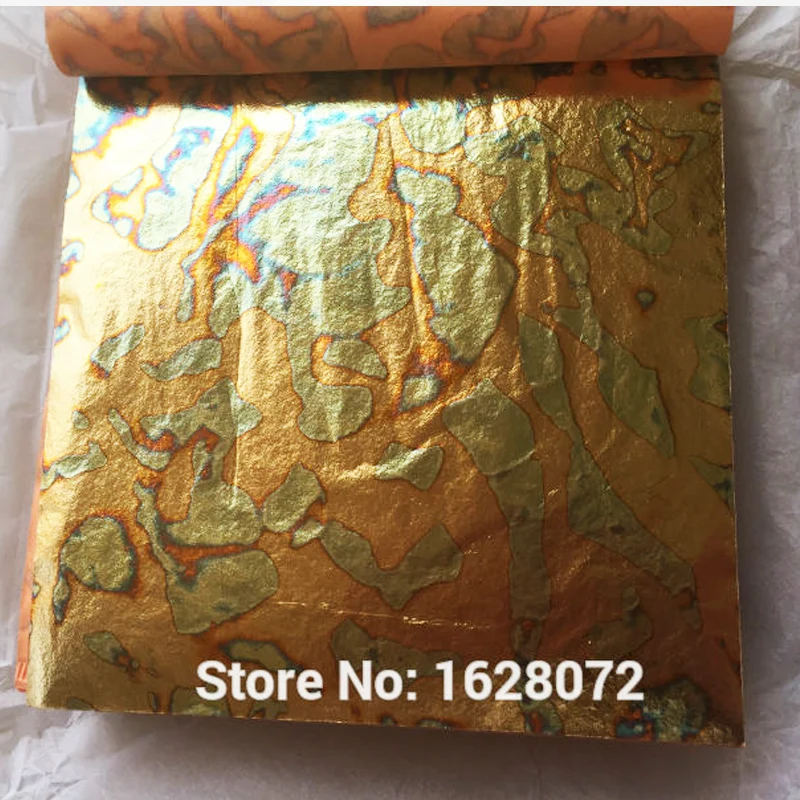 DIY 5 листов буклет 14x14 см красочные пестрые золотые ископаемые лист для золочения