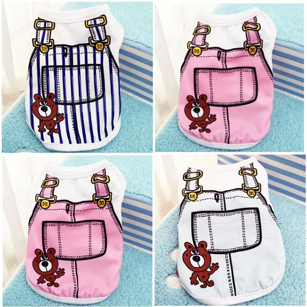 

Pet decor Pet Supplies False Strap Vest Cotton Pet Spring and Summer Vest Dog Clothes Polyester Soft and Comfortable dog tshirt