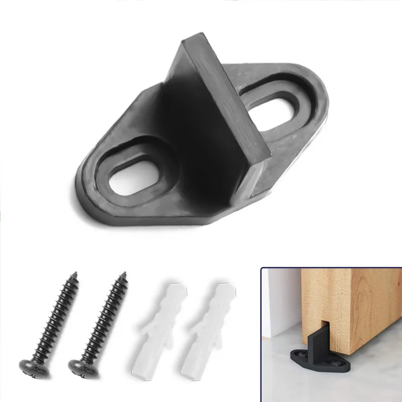 

Door Black Rollers Kit Steel Sliding Bam Stopper Anti Jump Pad Floor Guide Set
