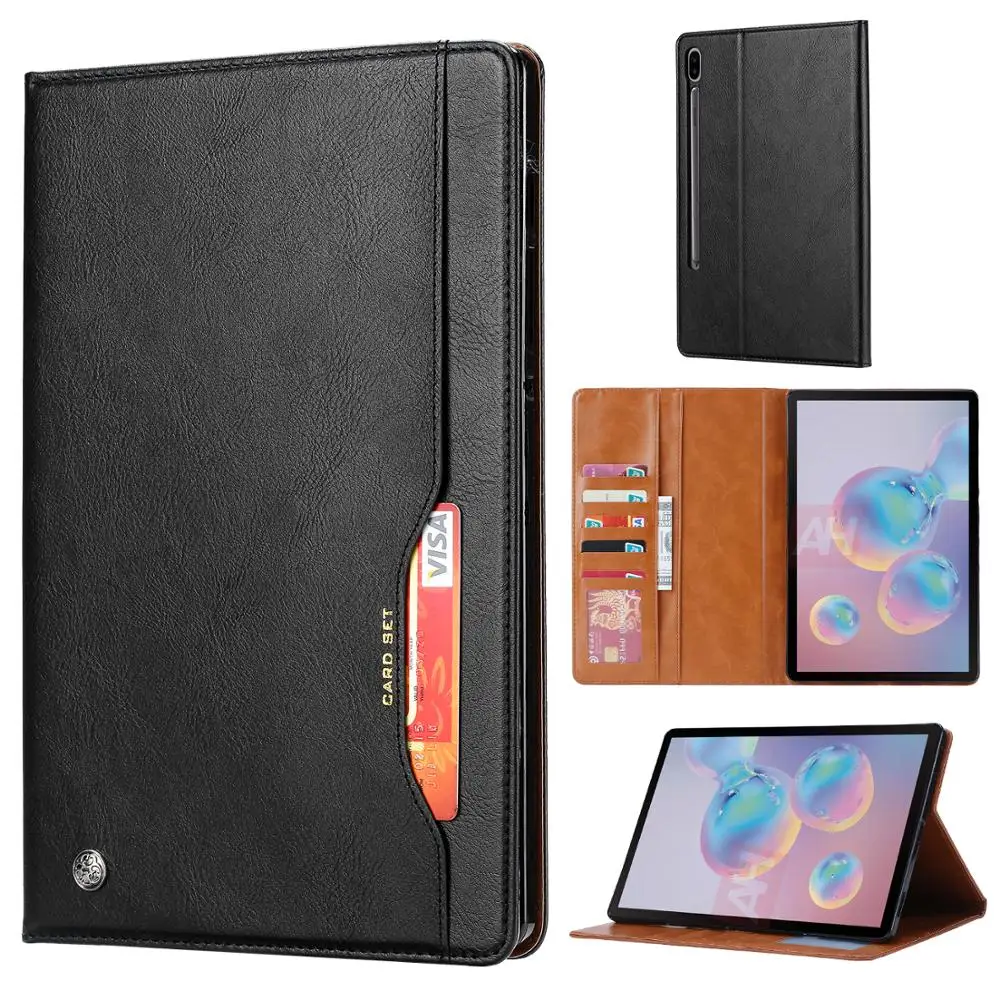 

For Samsung Galaxy Tab S7 Case 2020 T870/T875 With Card Slot PU Leather Protective Shell Case Bracket Shockproof Cover
