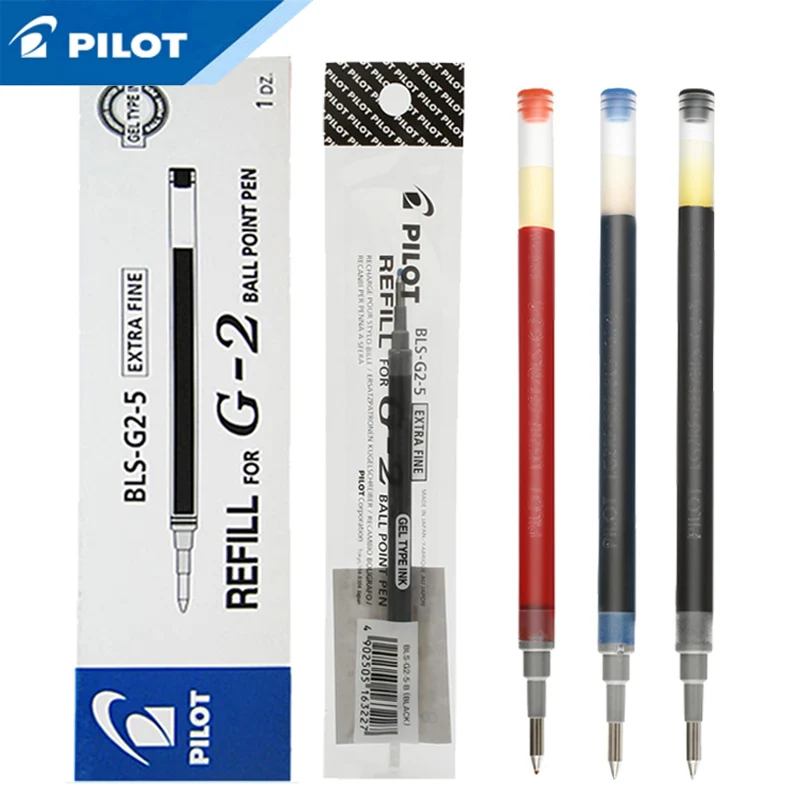 Box of 12 pcs G2 ball pen refill fine point  0.7 mm BLUE INK BLS-G2-7