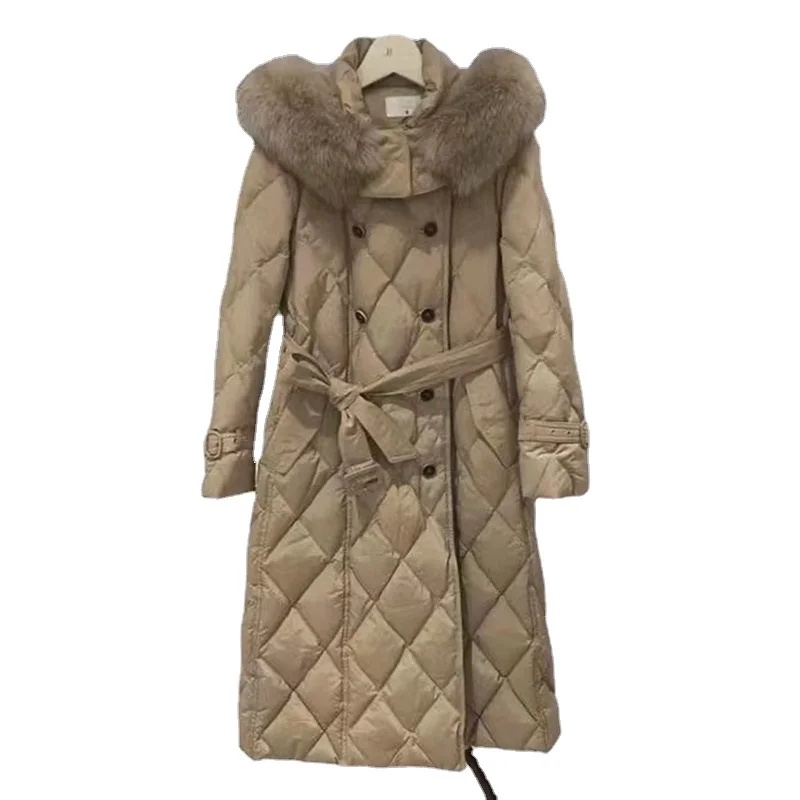 

Самая последняя пуховая куртка для женщин средней длины размера плюс Сапоги выше колена в Корейском стиле, для малышей Свободная куртка-ветровка с Талия взрыв