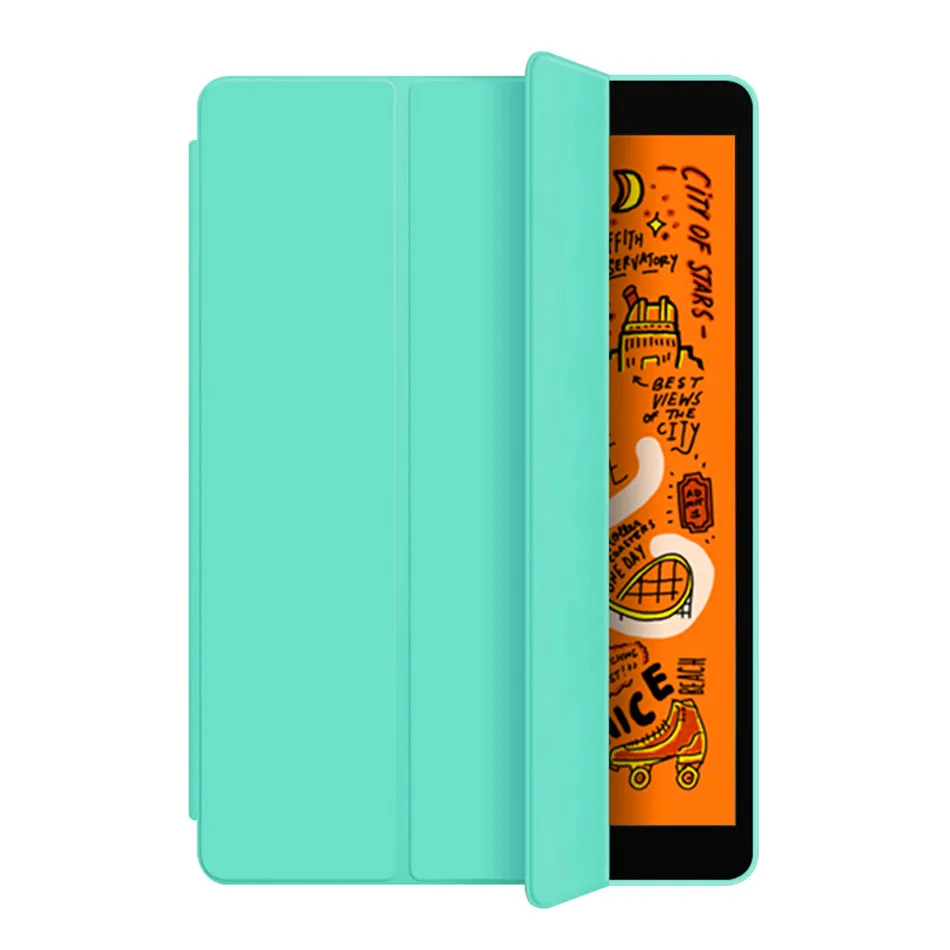 Зеленый Чехол для iPad 10,2 7-го поколения Funda Тонкий Магнитный откидной складной Стенд силиконовый мягкий умный чехол для iPad 10,2 чехол - Цвет: Зеленый