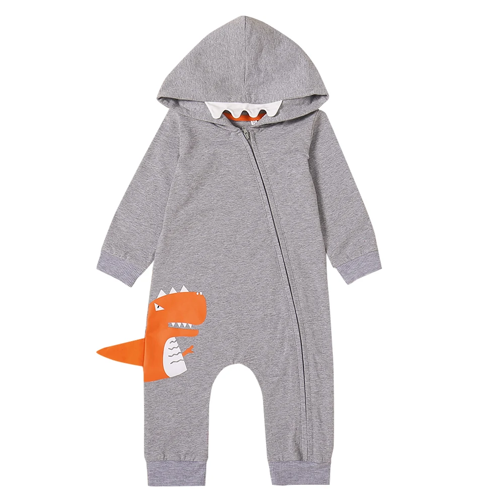 

New Kids Baby Girls Boys Dinosaur Winter Romper Jumpsuit Hoodies Clothes