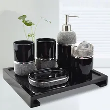 Современный набор для ванной из пяти креативных европейских стаканчиков для мытья, комплект принадлежностей для ванной, держатель для туалетной щетки