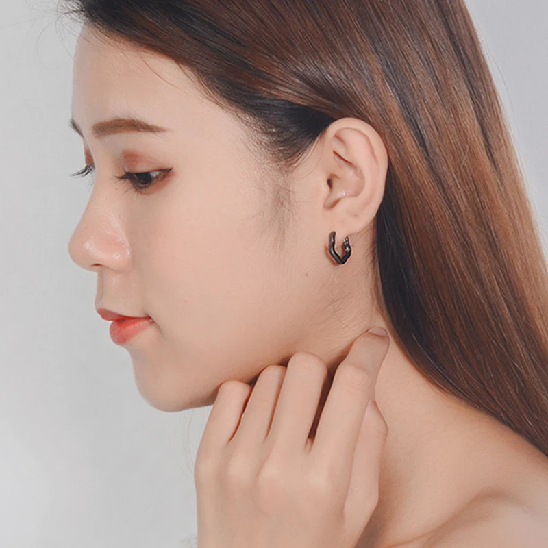 Женские серьги кольца MEETSOFT модные из стерлингового серебра 925 пробы с цветком