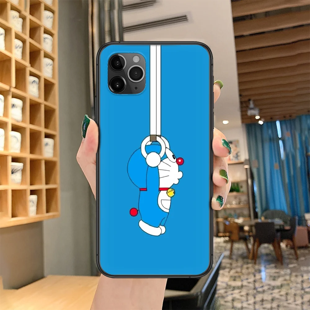 Blue Cat Doraemon Anime cartoon Phone case For iphone 4 4s 5 5S SE 5C 6 6S 7 8 plus X XS XR 11 12 mini Pro Max 2020 black