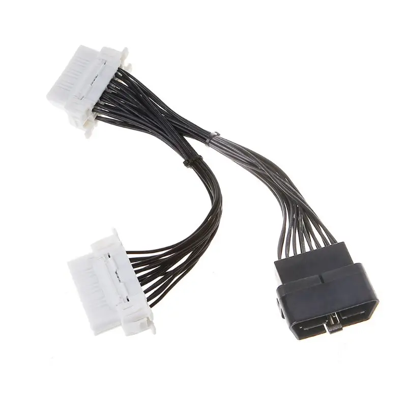 

16 pin OBDii Splitter Extension Cable one Male to Two Female Y Cable for ELM327 Automobiles Cables Adapters Sockets OBD 2