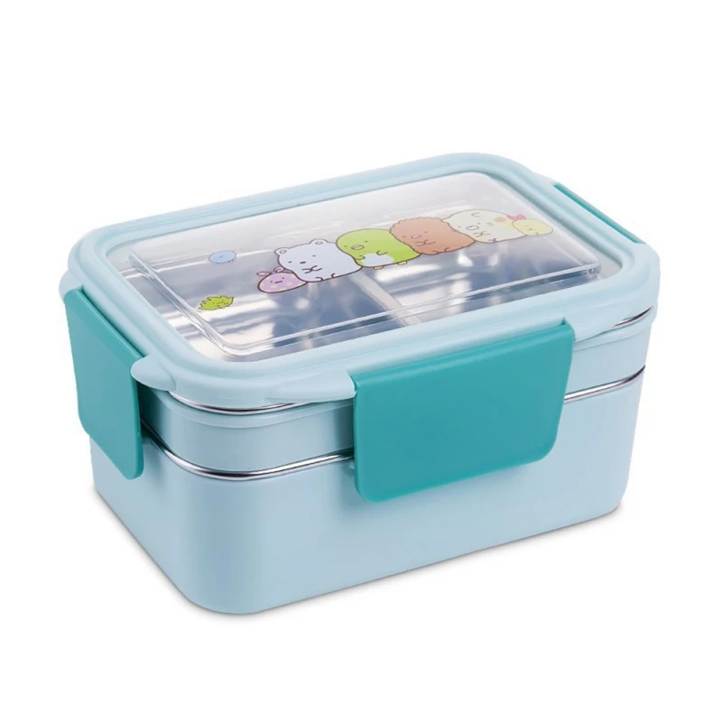 

Japanese-style Lunch Box Partition Bento Box cantee Stainless Steel Insulated Double-layer Rectangular Lunch Box