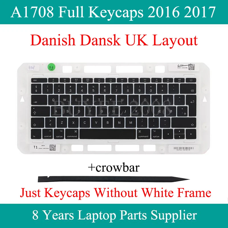 Оригинальная сменная клавиатура 13 &quotA1708 Dansk для Macbook Pro Retina A1708 клавиши с датской