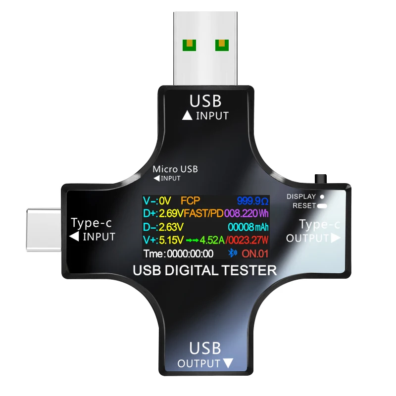 JUWEI Color TFT USB Tester bluetooth Type-C PD Digital Voltmeter Vurrent Meter A 