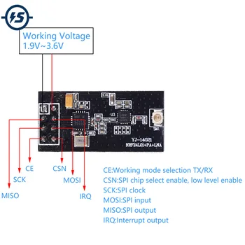 

2.4G NRF24L01P+PA+LNA Wireless Transceiver Module SPI Transmitter Receiver