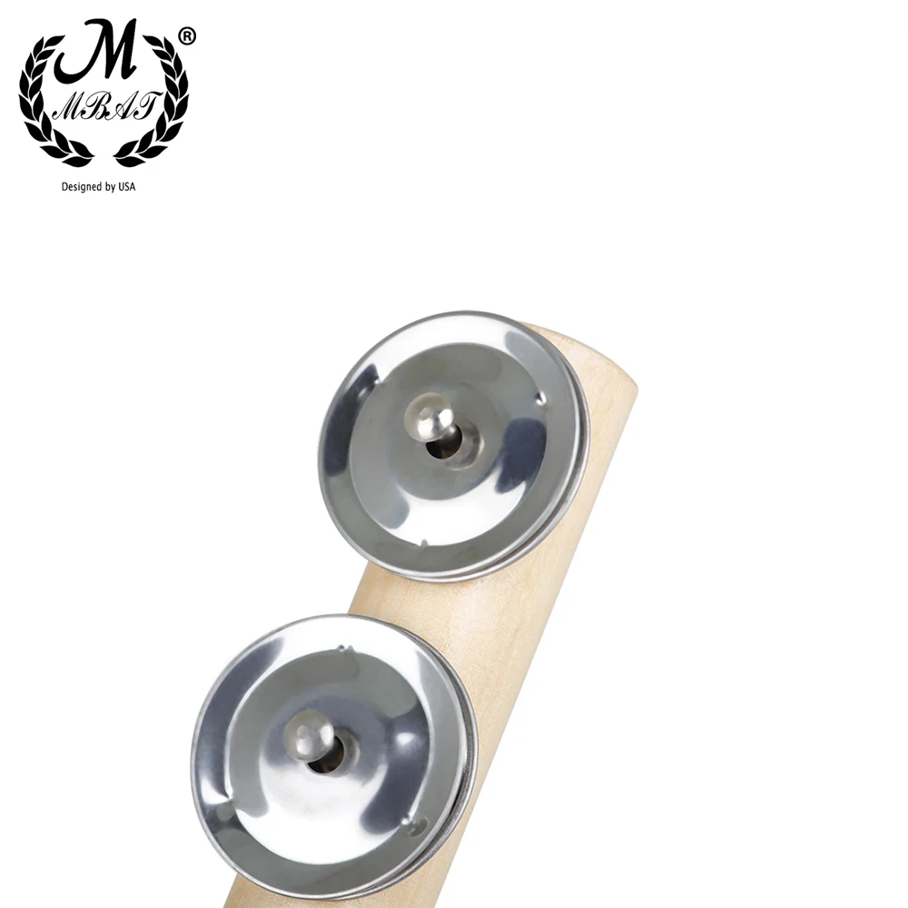 M MBAT Hand Bell Portable Percussion Instrument for Music Enthusiast Baby Wooden Rattle Kids Educational toys Six Bell Cymbals