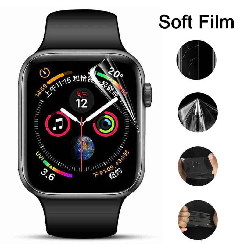 Мягкая защитная пленка для Apple Watch Series 4 3 2 1 S4 S3 S2 S1 44 мм 42 мм 40 мм 38 мм полная защитная пленка для экрана i watch