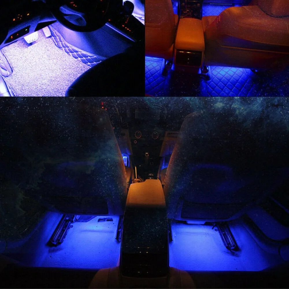 5050-9 Universal Car Interior Decorative Atmosphere Neon Light Led Seven Color Voice Sensor Sound Music Control Decor Lamp
