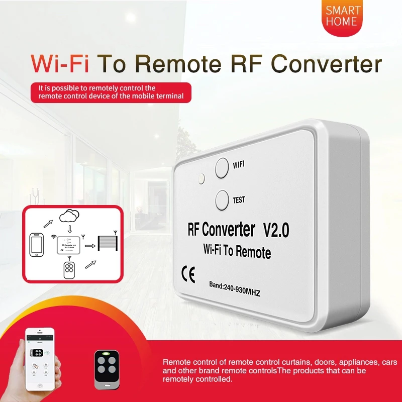 

2019 Newest RF converter WIFI to remote control 300-868mhz Android IOS RF WIFI remote control 433mhz 868mhz