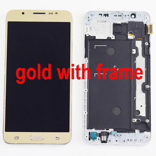 Для samsung Galaxy J7 lcd J710 SM J710F J710FN J710M J710H J710A DS lcd дисплей+ кодирующий преобразователь сенсорного экрана в сборе рамка - Цвет: Gold with frame