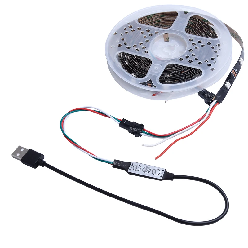 5 В USB WS2812B цифровой светодиодный Пиксельная лента контроллер RGB SK6812 WS2812 WS2811 мини 3