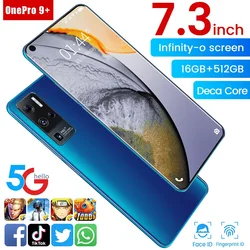 OnePro – téléphone portable 9 +, écran de 512 pouces, smartphone, mémoire de 16 go et 6800 go, batterie de 7.3 mAh, caméra HD, 1440x3200, 5G, Android 11.0 