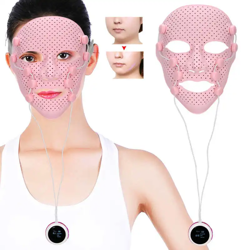 3D Silicone Facial Mask Electric EMS V Shaped Face Massager Magnet Massage Face Lifting Slimming SPA Beauty Skin Care Tool neck face massager face lifting roller electrotherapy skin care tool facial bubble beauty device facial mask machine
