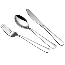 Cutlery Set 304 Stainless Steel Steak Knife and Fork Spoon Three-piece Set Western Tableware Household Dinnerware Set