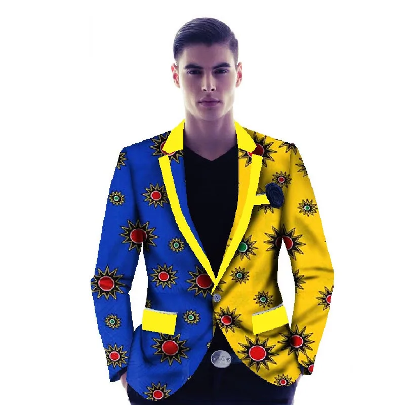 

Fashion Causal Print Men Suit Jacket Coat Men Blazers Slim Fit Elegant Plus Size 6XL African Men Clothing Dashiki Bazin WYN128