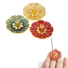 1 шт. 9 отверстий горелка для благовоний в виде лотоса держатель цветок статуя тарелка-кадило благовония база вилка для палочек и конус украшение дома 3 цвета