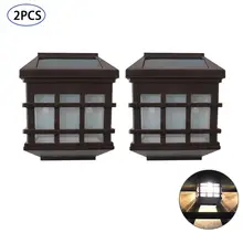 2 шт. светодиодный настенный светильник на солнечной батарее 3,7 в, энергосберегающий декоративный, беспроблемный, непогоды, забор, лампа для двора, сада, лестницы