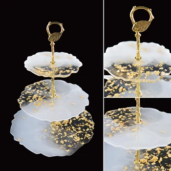 

3 Pcs DIY Three Layer Fruit Tray Epoxy Resin Mold Multiple Sets Selection Tea Tray Silica Gel Mold Crystal Table Tray Resin Mold