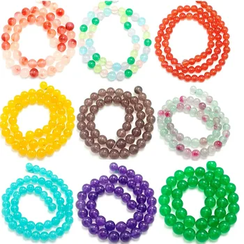 

Natural Multicolor Chalcedony Stones Loose Beads Suitable for DIY Fashion Bracelet Necklace Jewelry Accessories 4/6/8/10/12mm
