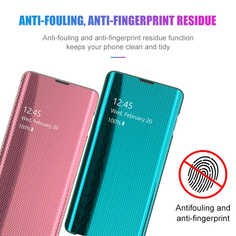 Ультратонкий зеркальный флип-чехол для samsung a50 a70 a10 a20E a30 a40 note 10 plus s10 5G s8 s9 plus smart view кожаный чехол fundas