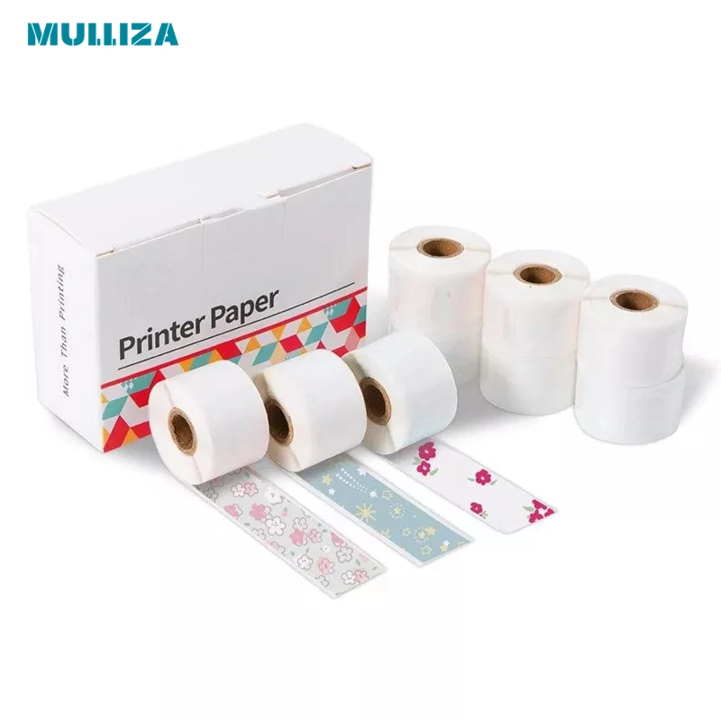 

9 rolls 15mm * 3.5m lovely pattern sticker peach blossom star flower mixed combination printing paper thermal paper