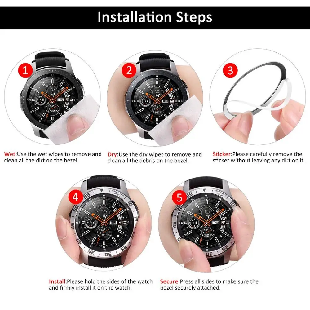 Стильный металлический ободок для samsung Galaxy Watch 46 мм браслет с защитой от царапин