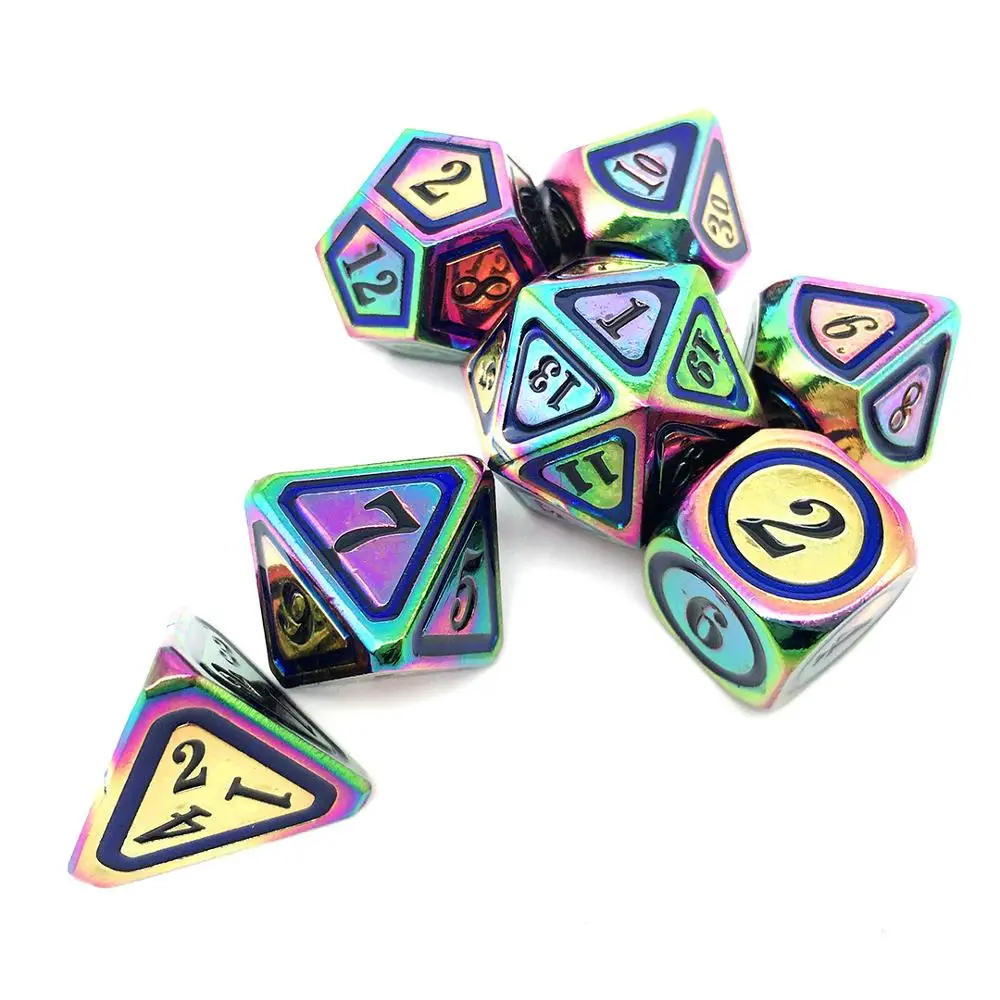 Набор металлических игральных костей D20 D6 D10 многогранные игральные кости для